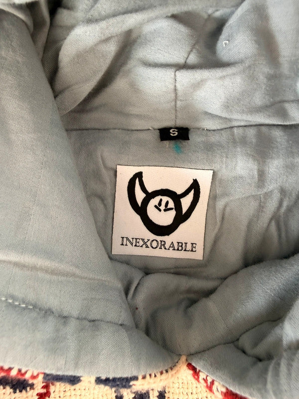 Sweat à capuche en tapisserie ample boxy unisexe unique fait main upcyclé tissé taille S n•1084