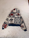Sweat à capuche en tapisserie ample boxy unisexe unique fait main upcyclé tissé taille S n•1084