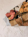 Sweat à capuche en tapisserie ample boxy unisexe unique fait main upcyclé tissé taille M n•1086