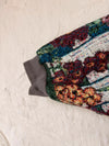 Sweat à capuche en tapisserie ample boxy unisexe unique fait main upcyclé tissé taille L n•1087
