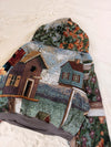 Sweat à capuche en tapisserie ample boxy unisexe unique fait main upcyclé tissé taille L n•1087