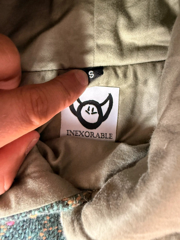 Sweat à capuche en tapisserie ample boxy unisexe unique fait main upcyclé tissé taille S n•1088