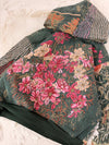 Sweat à capuche en tapisserie ample boxy unisexe unique fait main upcyclé tissé taille S n•1088