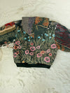 Sweat à capuche en tapisserie ample boxy unisexe unique fait main upcyclé tissé taille S n•1088