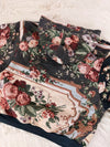 Sweat à capuche en tapisserie ample boxy unisexe unique fait main upcyclé tissé taille M n•1091