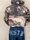 Sweat à capuche en tapisserie ample boxy unisexe unique fait main upcyclé tissé taille M n•1091