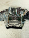 Sweat à capuche en tapisserie ample boxy unisexe unique fait main upcyclé tissé taille S n•1092