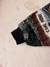 Sweat à capuche en tapisserie ample boxy unisexe unique fait main upcyclé tissé taille S n•1092