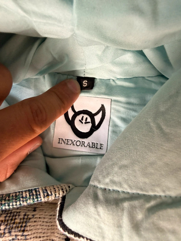 Sweat à capuche en tapisserie ample boxy unisexe unique fait main upcyclé tissé taille S n•1092