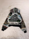 Sweat à capuche en tapisserie ample boxy unisexe unique fait main upcyclé tissé taille S n•1092