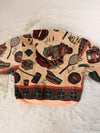 Sweat à capuche en tapisserie ample boxy unisexe unique fait main upcyclé tissé taille M n•1093