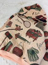Sweat à capuche en tapisserie ample boxy unisexe unique fait main upcyclé tissé taille M n•1093