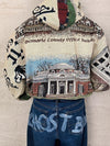 Sweat à capuche en tapisserie ample boxy unisexe unique fait main upcyclé tissé taille XL n•1094
