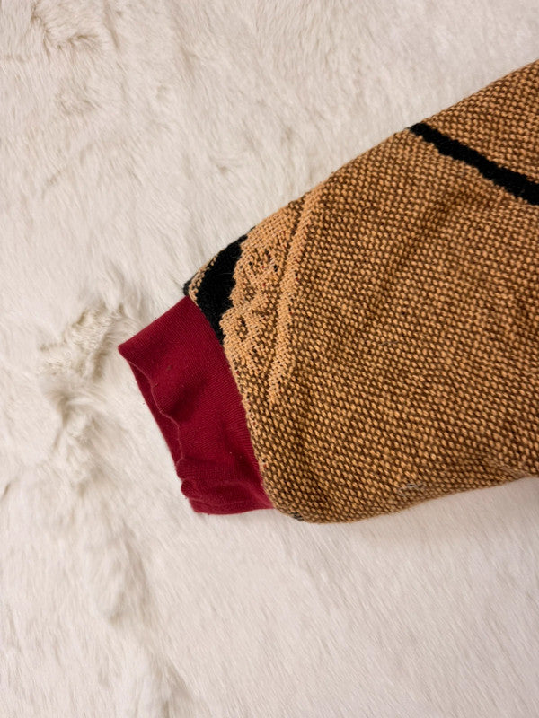 Sweat à capuche en tapisserie ample boxy unisexe unique fait main upcyclé tissé taille S n•1095