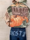 Sweat à capuche en tapisserie ample boxy unisexe unique fait main upcyclé tissé taille XL n•1097