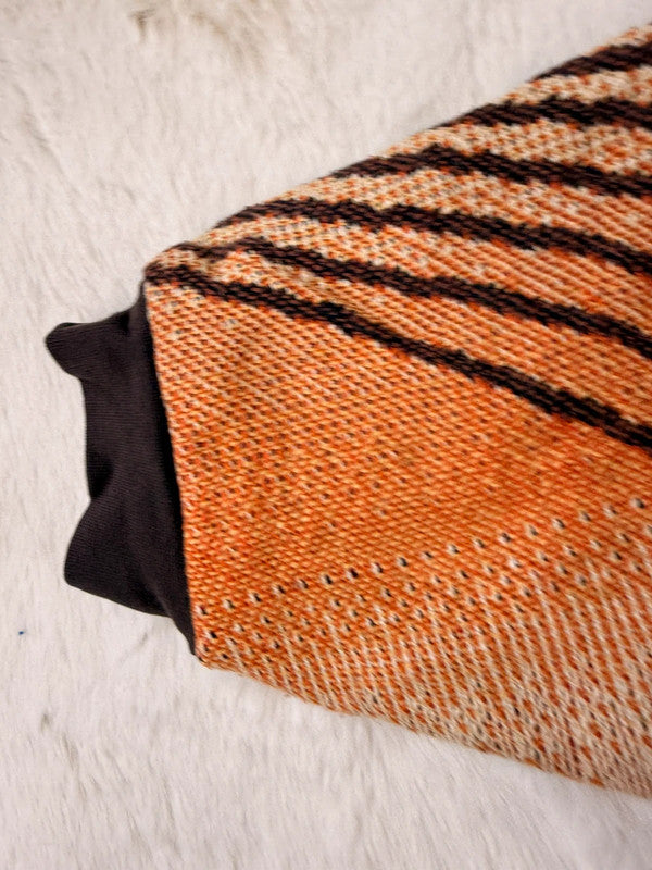 Sweat à capuche en tapisserie ample boxy unisexe unique fait main upcyclé tissé taille XL n•1097