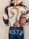 Sweat à capuche en tapisserie ample boxy unisexe unique fait main upcyclé tissé taille XL n•1099