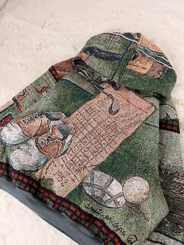 Sweat à capuche en tapisserie ample boxy unisexe unique fait main upcyclé tissé taille XL n•1101