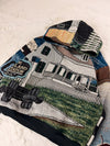 Sweat à capuche en tapisserie ample boxy unisexe unique fait main upcyclé tissé taille XL n•1102