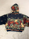 Sweat à capuche en tapisserie ample boxy unisexe unique fait main upcyclé tissé taille XS n•1104