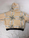Sweat à capuche en tapisserie ample boxy unisexe unique fait main upcyclé tissé taille M n•1105