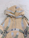 Sweat à capuche en tapisserie ample boxy unisexe unique fait main upcyclé tissé taille M n•1105