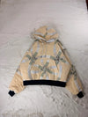 Sweat à capuche en tapisserie ample boxy unisexe unique fait main upcyclé tissé taille M n•1105