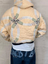 Sweat à capuche en tapisserie ample boxy unisexe unique fait main upcyclé tissé taille M n•1105