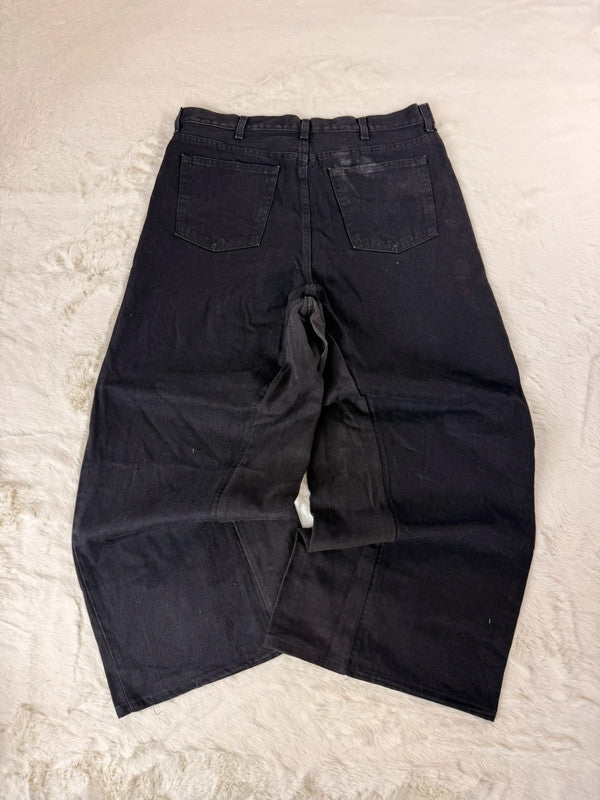 Pantalon baggy jean noir large Japanese balloon streetwear y2k vintage hip-hop taille 38US n•1108