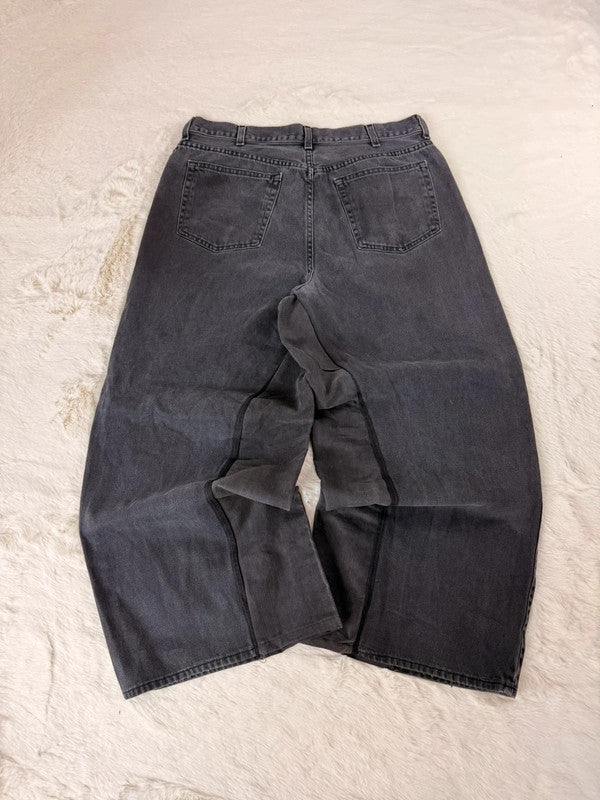 Pantalon baggy jean noir large Japanese balloon streetwear y2k vintage hip-hop taille 36US n•1109