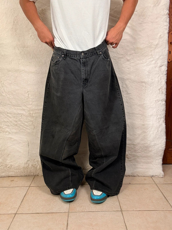 Pantalon baggy jean noir large Japanese balloon streetwear y2k vintage hip-hop taille 36US n•1109