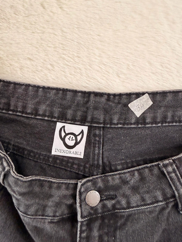 Pantalon baggy jean noir large Japanese balloon streetwear y2k vintage hip-hop taille 32US n•1110