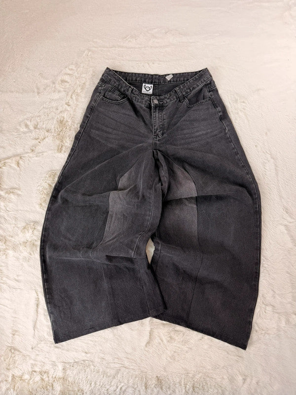 Pantalon baggy jean noir large Japanese balloon streetwear y2k vintage hip-hop taille 32US n•1110