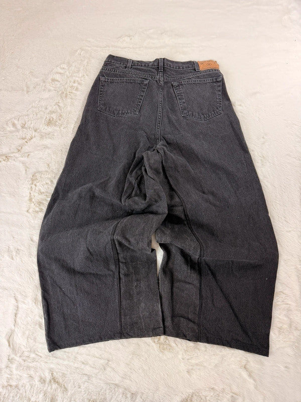 Pantalon baggy jean noir large Japanese balloon streetwear y2k vintage hip-hop taille 31US n•1112