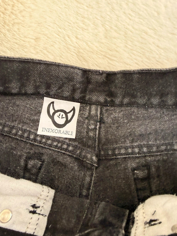 Pantalon baggy jean noir large Japanese balloon streetwear y2k vintage hip-hop taille 31US n•1112