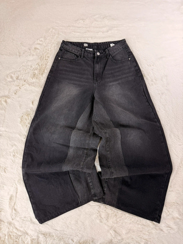 Pantalon baggy jean noir large Japanese balloon streetwear y2k vintage hip-hop taille 30US n•1113