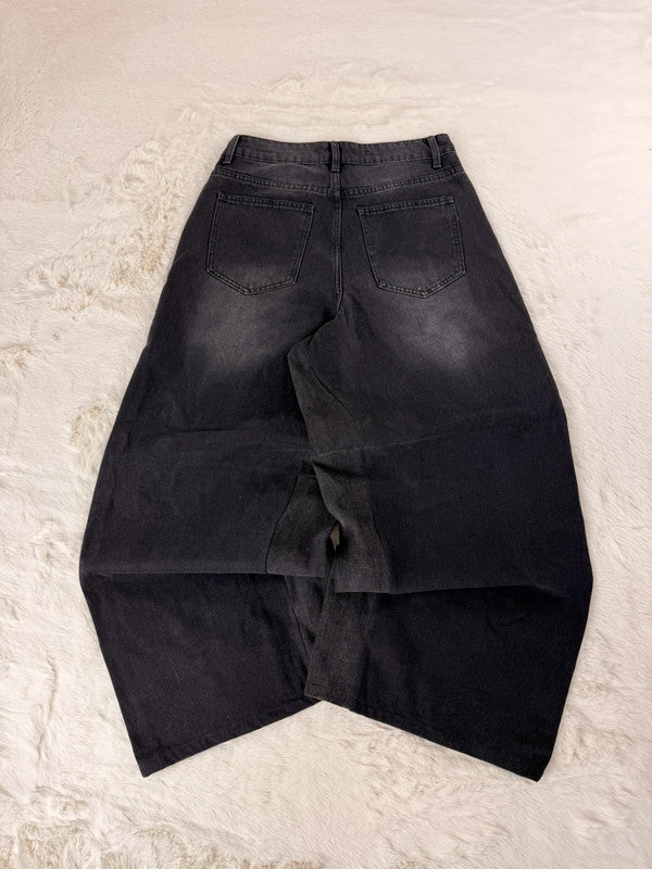 Pantalon baggy jean noir large Japanese balloon streetwear y2k vintage hip-hop taille 30US n•1113