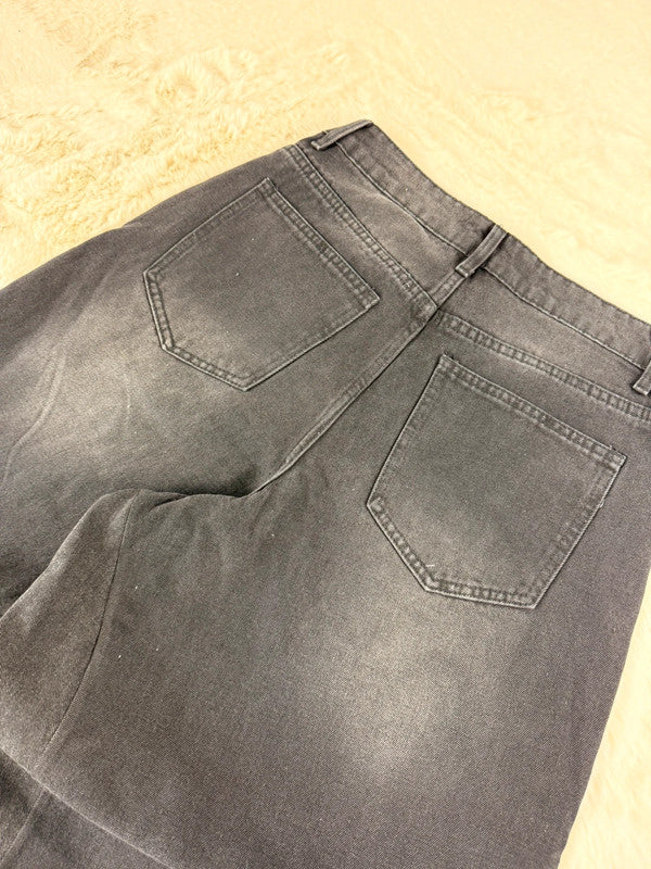 Pantalon baggy jean noir large Japanese balloon streetwear y2k vintage hip-hop taille 30US n•1113