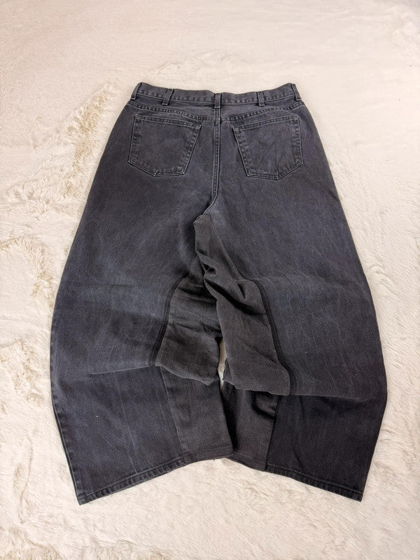 Pantalon baggy jean noir large Japanese balloon streetwear y2k vintage hip-hop taille 34US n•1114