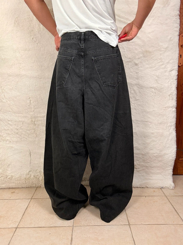 Pantalon baggy jean noir large Japanese balloon streetwear y2k vintage hip-hop taille 38US n•1115
