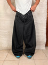 Pantalon baggy jean noir large Japanese balloon streetwear y2k vintage hip-hop taille 38US n•1115
