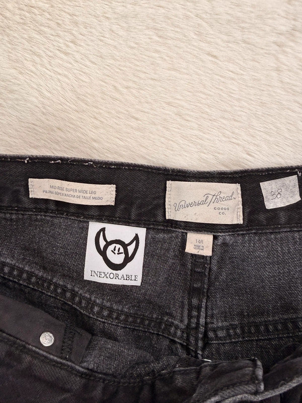 Pantalon baggy jean noir large Japanese balloon streetwear y2k vintage hip-hop taille 38US n•1115