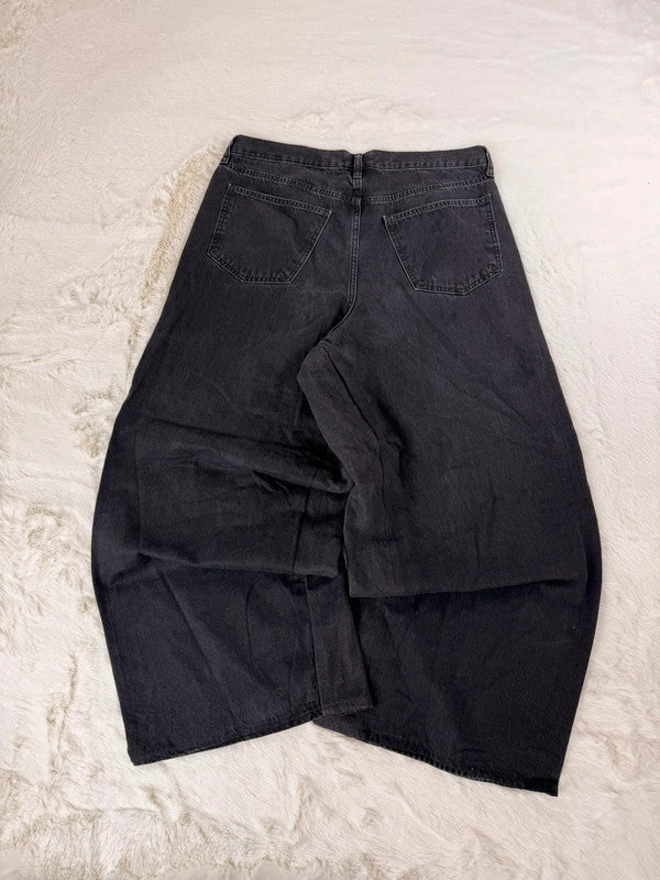 Pantalon baggy jean noir large Japanese balloon streetwear y2k vintage hip-hop taille 38US n•1115