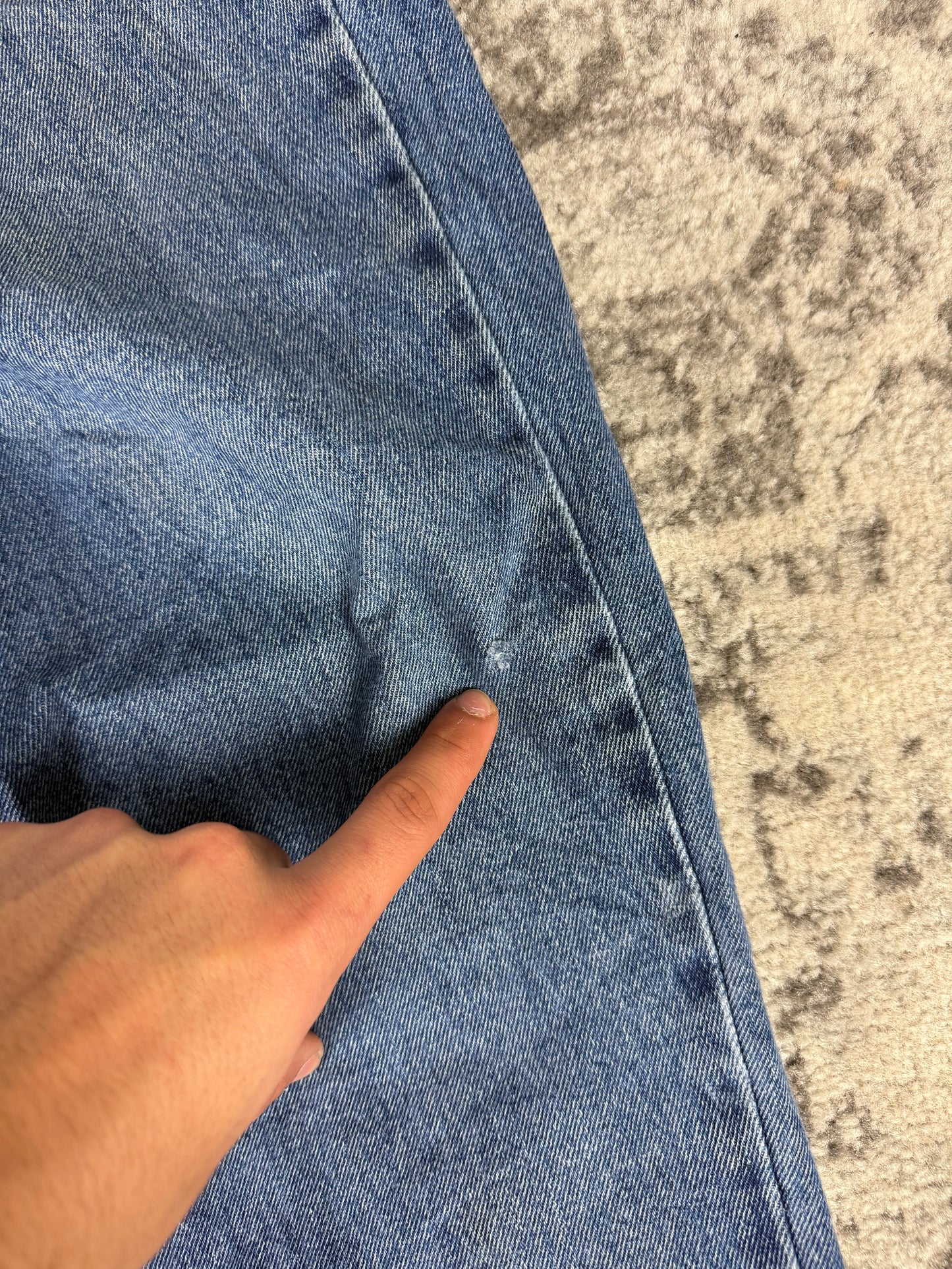 Pantalon baggy en denim upcyclé large style skater streetwear y2k hip-hop 90’s - Pièce unique XL n•1