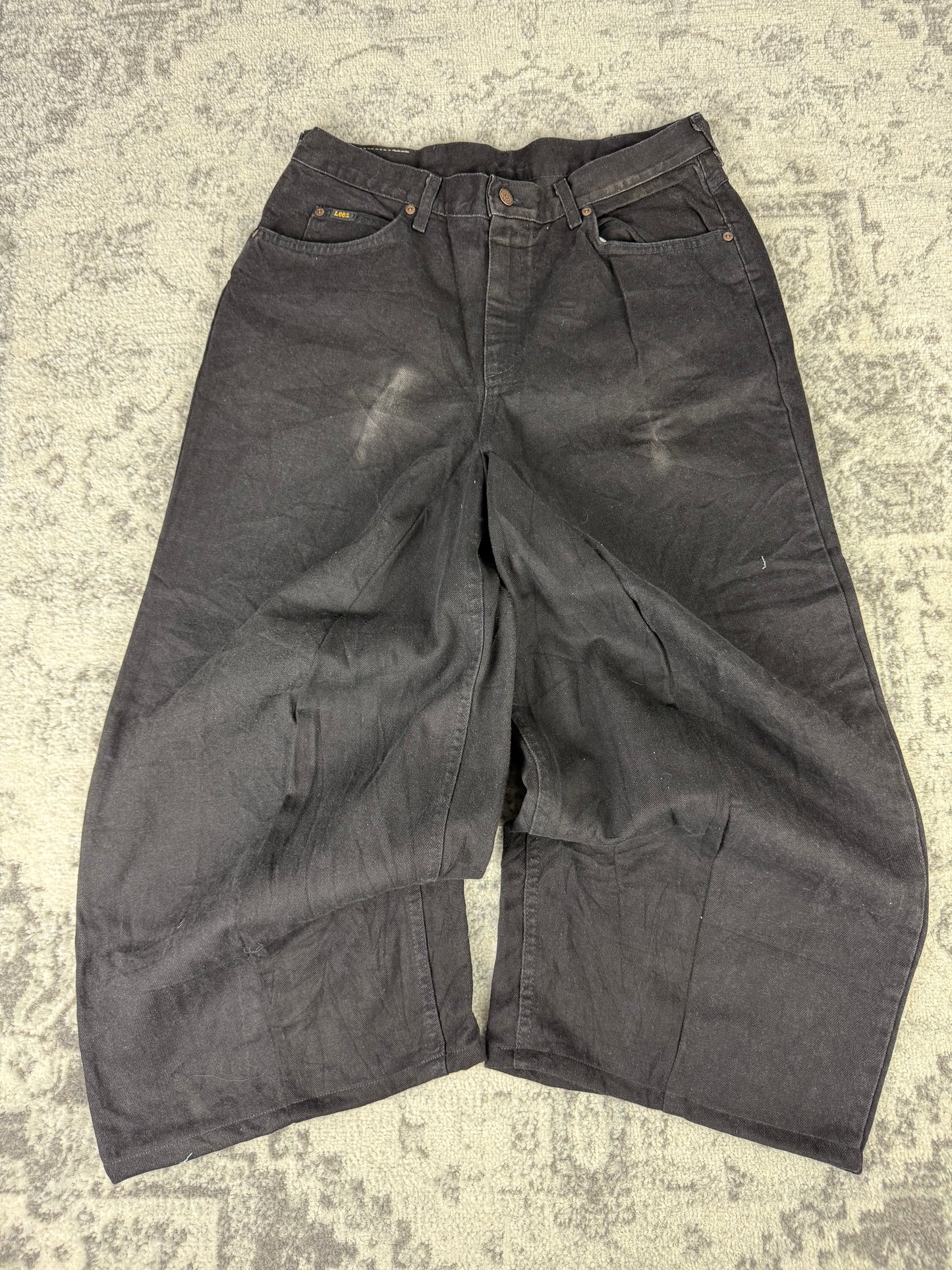 Pantalon baggy en denim upcyclé large style skater streetwear y2k hip-hop 90’s - Pièce unique M n•14