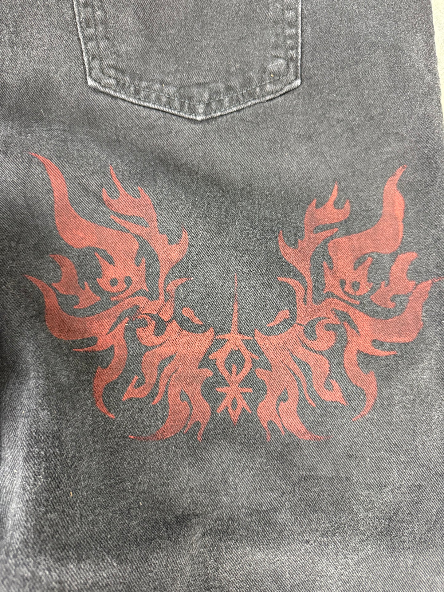 Pantalon baggy en denim upcyclé large style skater streetwear y2k hip-hop 90’s - Pièce unique M n•8