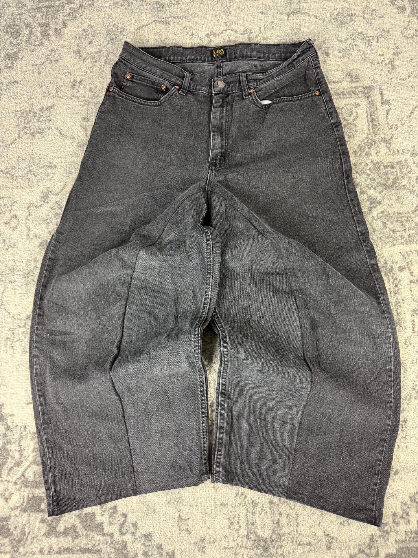 Pantalon baggy en denim upcyclé large style skater streetwear y2k hip-hop 90’s - Pièce unique M n•15