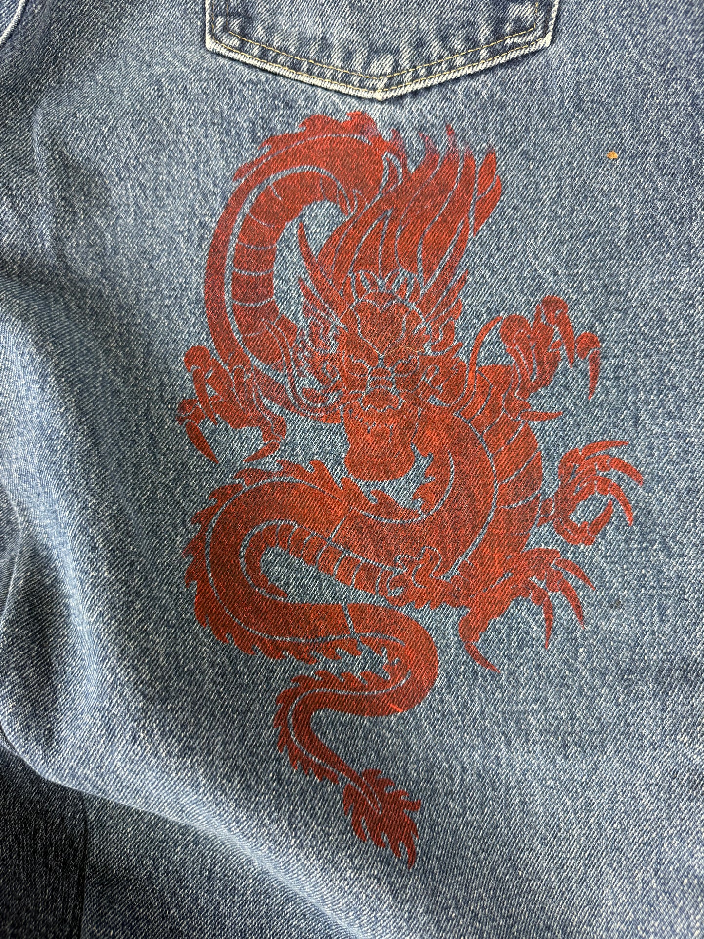 Pantalon baggy en denim upcyclé large style skater streetwear y2k hip-hop 90’s - Pièce unique M n•7