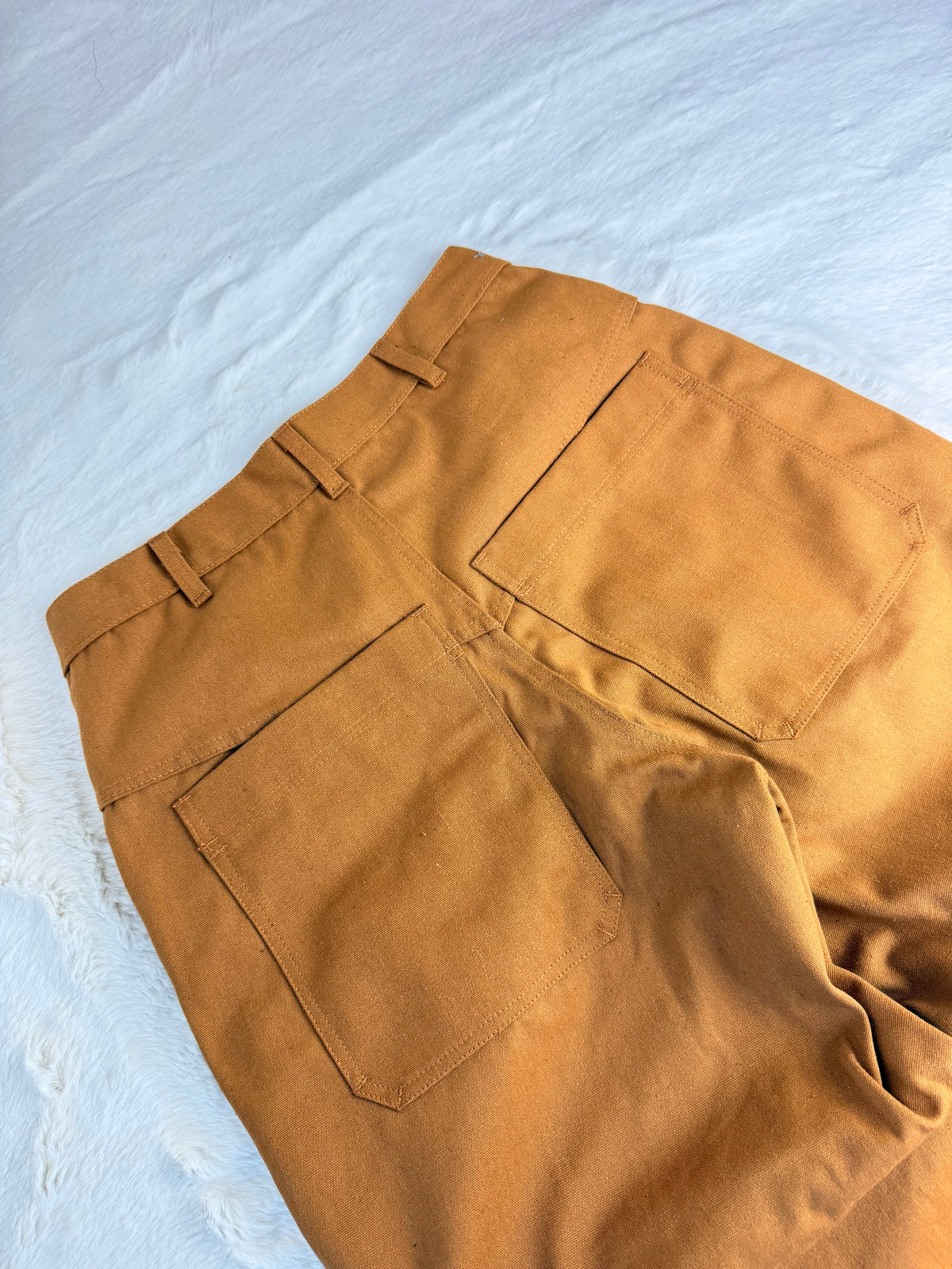 Pantalon Double Knee Baggy épais grande poche, triple couture résistante, couleur beige/camel