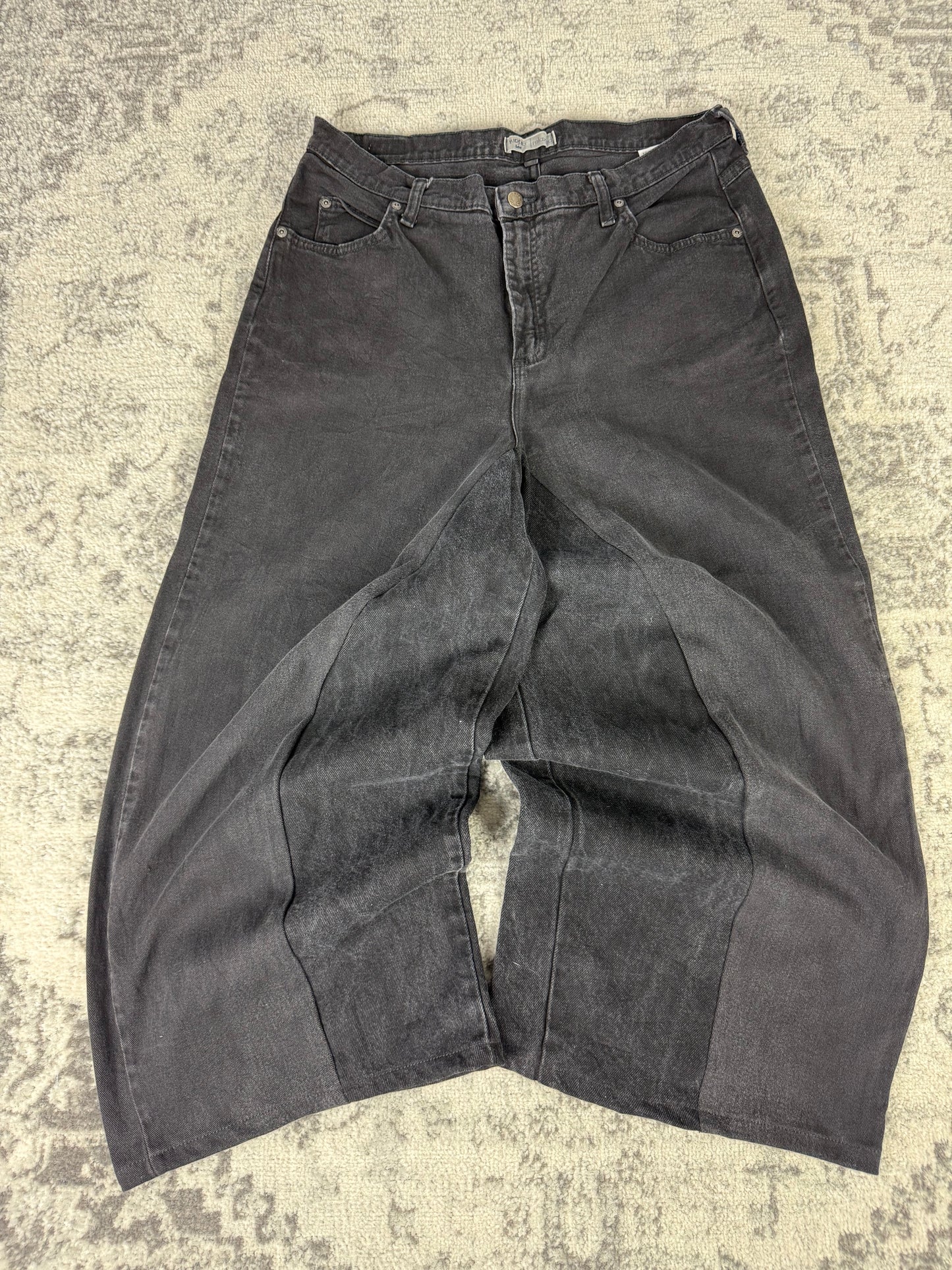 Pantalon baggy en denim upcyclé large style skater streetwear y2k hip-hop 90’s - Pièce unique M n•8